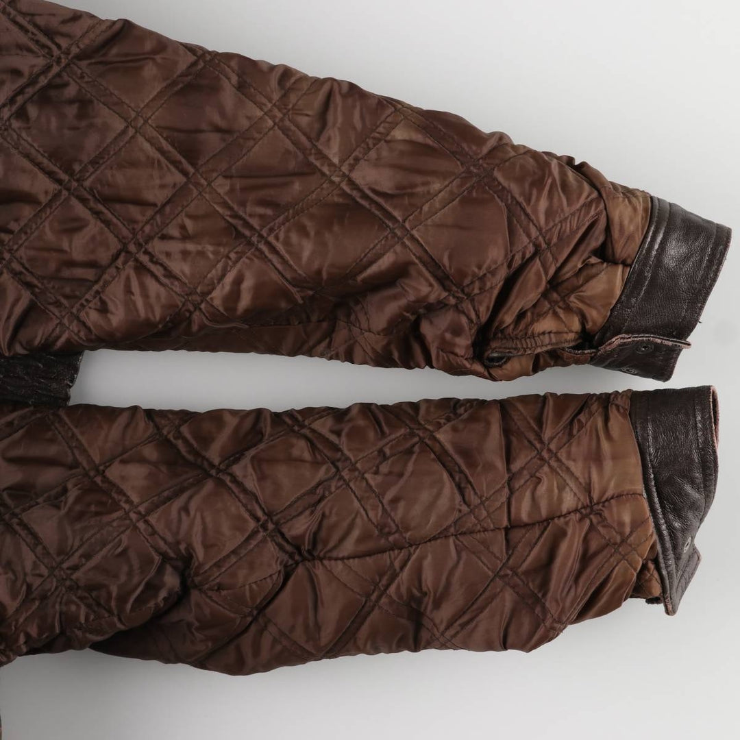 Ash Creek Trading Padded Leather Blouson, Men's XL genuine leather brown type Vintage Second Hand