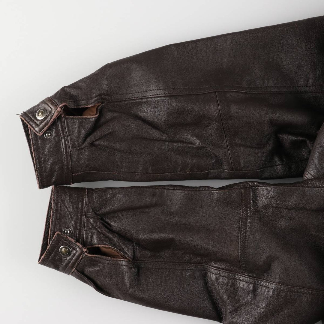 Ash Creek Trading Padded Leather Blouson, Men's XL genuine leather brown type Vintage Second Hand