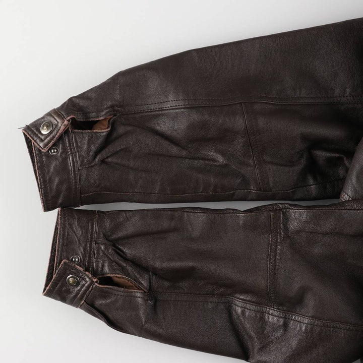 Ash Creek Trading Padded Leather Blouson, Men's XL genuine leather brown type Vintage Second Hand