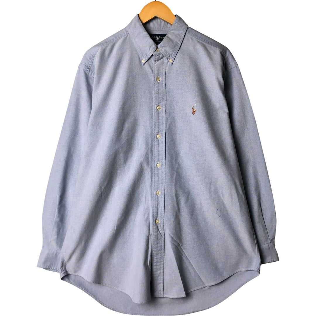 Ralph Lauren YARMOUTH long sleeve button down shirt, men's size L cotton Blue type light blue Vintage Second Hand