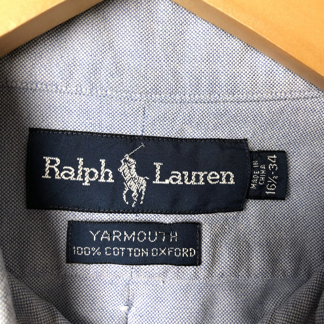 Ralph Lauren YARMOUTH long sleeve button down shirt, men's size L cotton Blue type light blue Vintage Second Hand