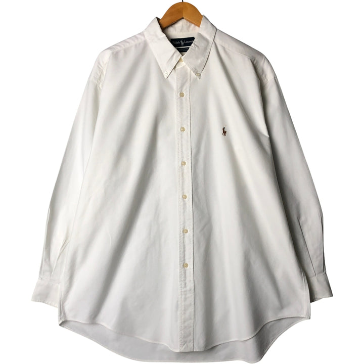 Ralph Lauren YARMOUTH long sleeve button down shirt, men's XL size cotton white type Vintage Second Hand