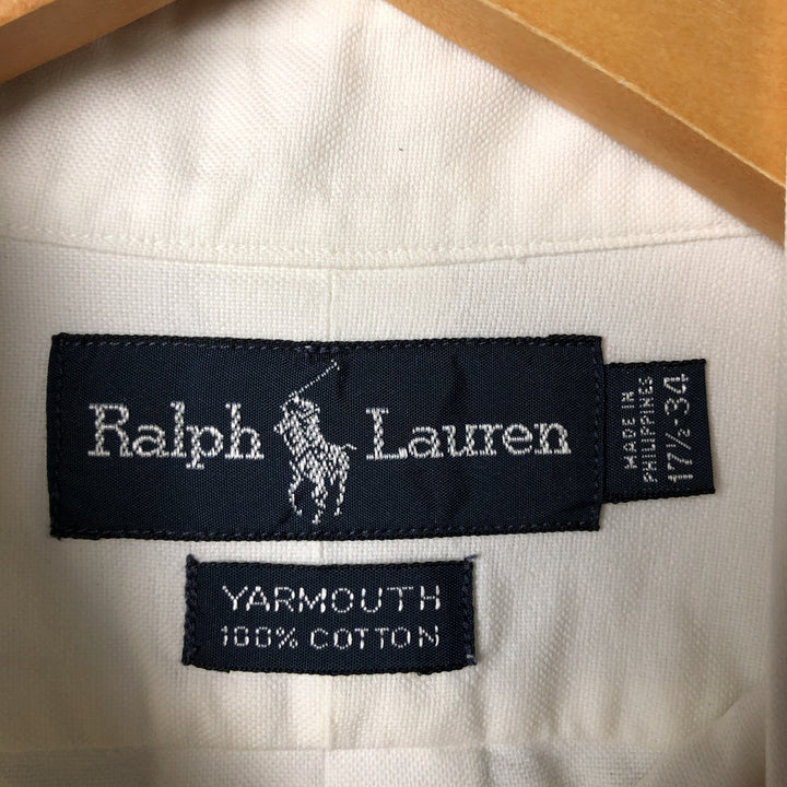 Ralph Lauren YARMOUTH long sleeve button down shirt, men's XL size cotton white type Vintage Second Hand