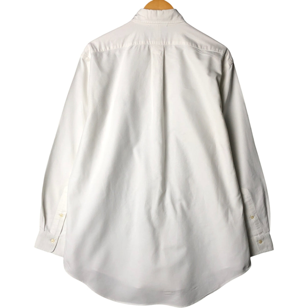 Ralph Lauren YARMOUTH long sleeve button down shirt, men's size M cotton white type Vintage Second Hand