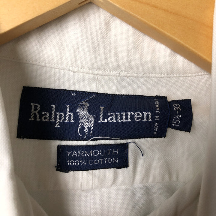 Ralph Lauren YARMOUTH long sleeve button down shirt, men's size M cotton white type Vintage Second Hand