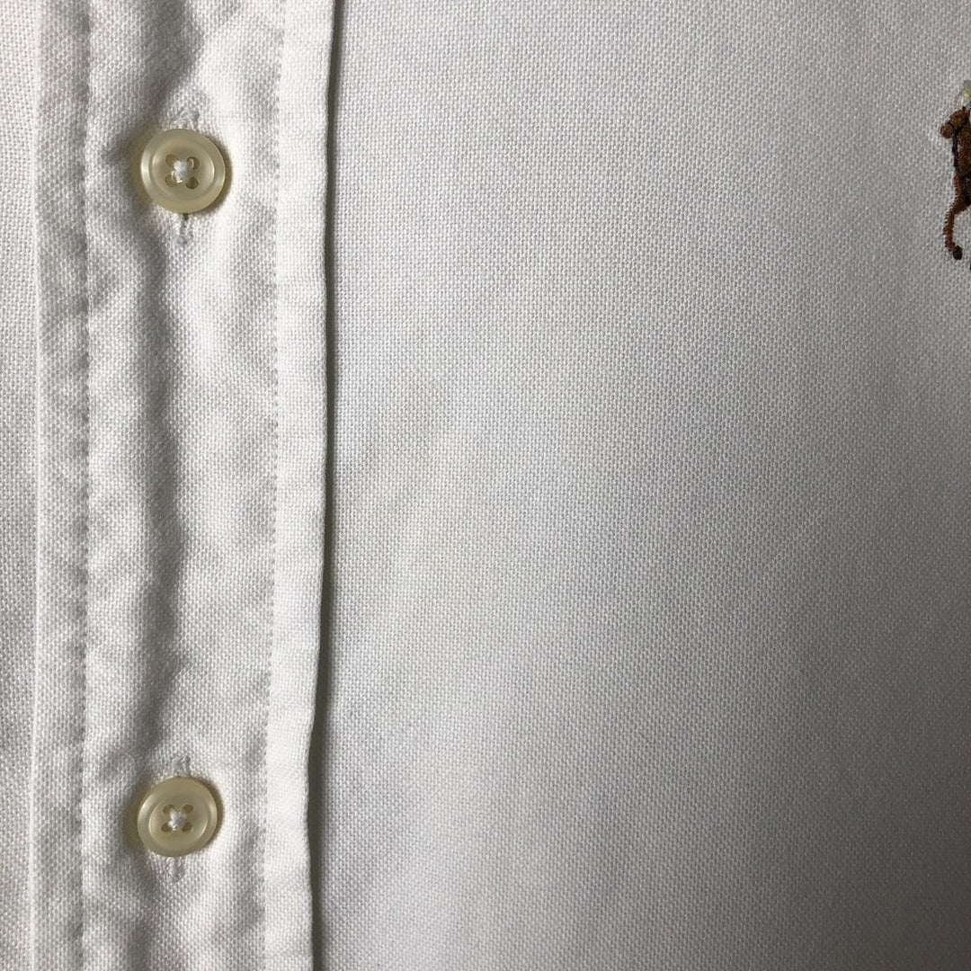 Ralph Lauren YARMOUTH long sleeve button down shirt, men's size M cotton white type Vintage Second Hand