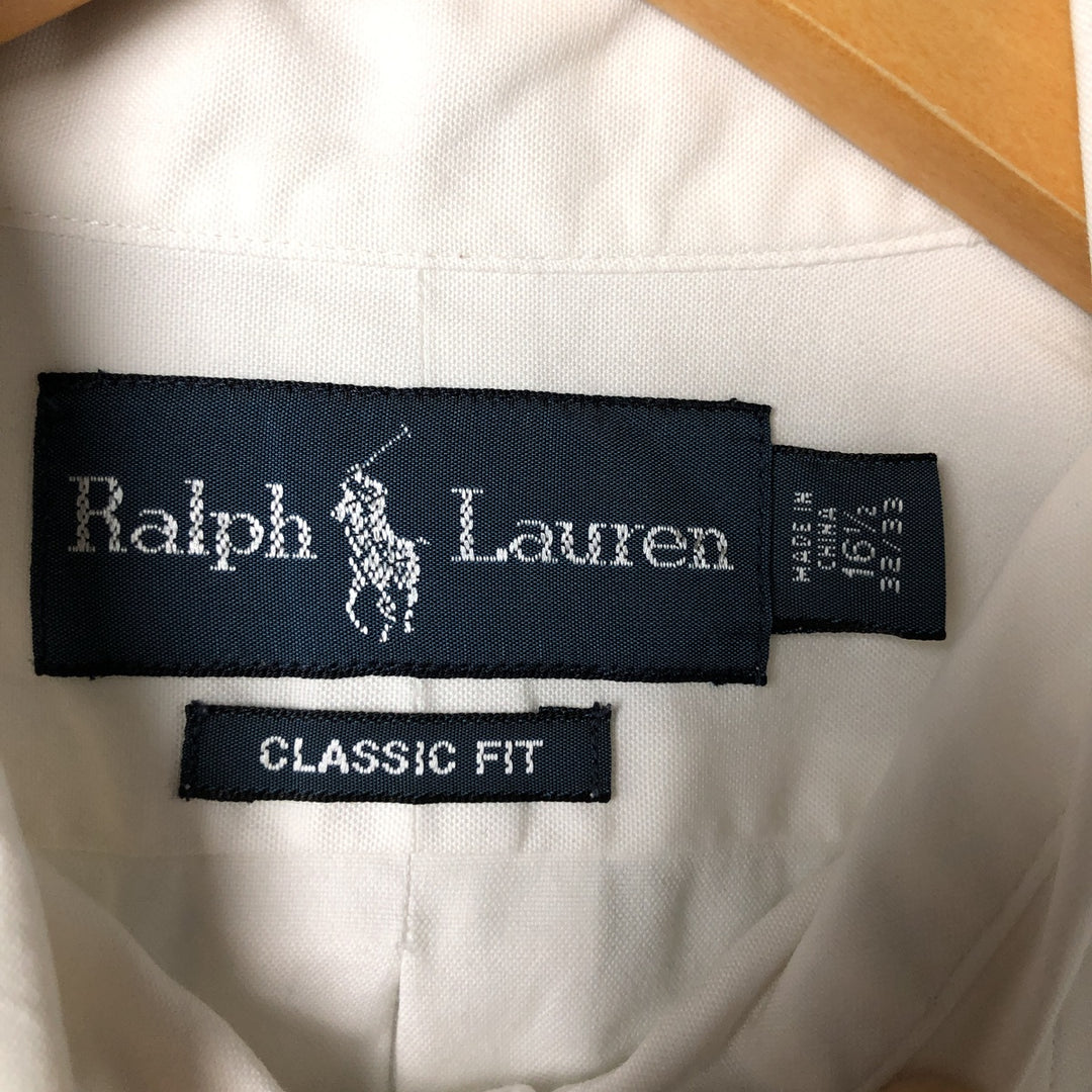 Ralph Lauren Classic Fit Long Sleeve Button Down Shirt, Men's Size L cotton white type Vintage Second Hand