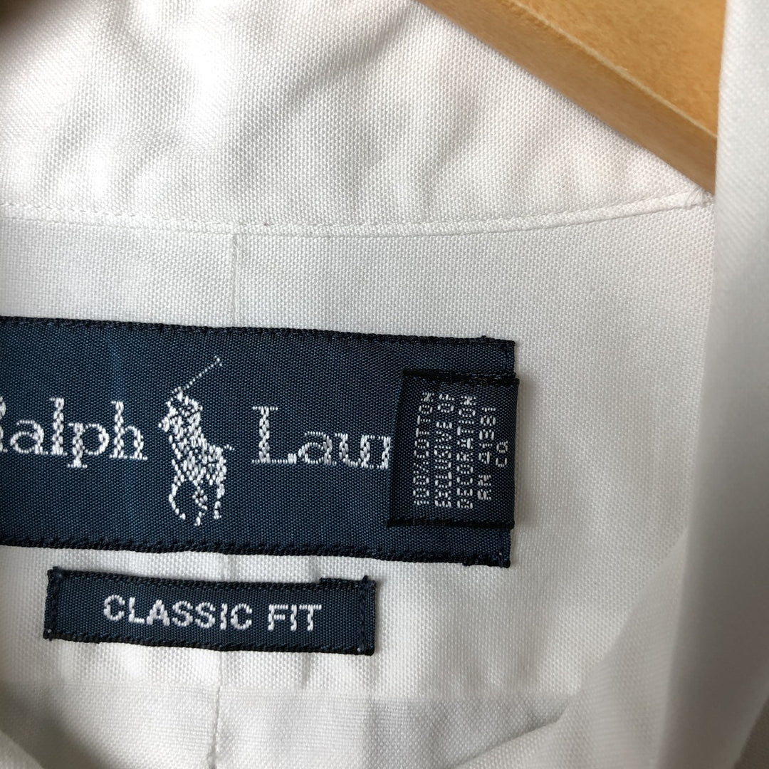 Ralph Lauren Classic Fit Long Sleeve Button Down Shirt, Men's Size L cotton white type Vintage Second Hand