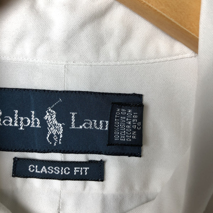 Ralph Lauren Classic Fit Long Sleeve Button Down Shirt, Men's Size L cotton white type Vintage Second Hand
