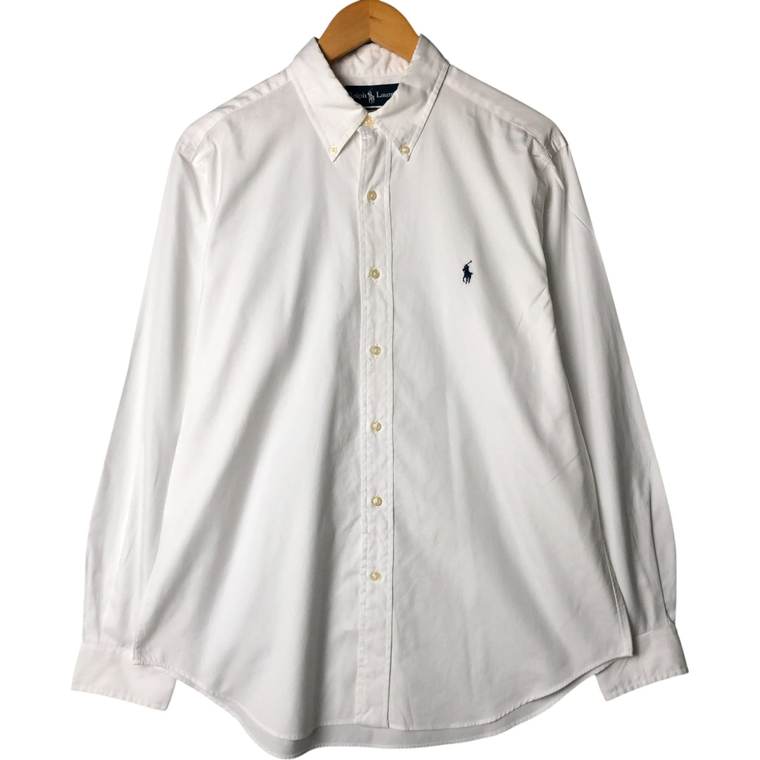 Ralph Lauren Classic Fit Long Sleeve Button Down Shirt, Men's Size L cotton white type Vintage Second Hand