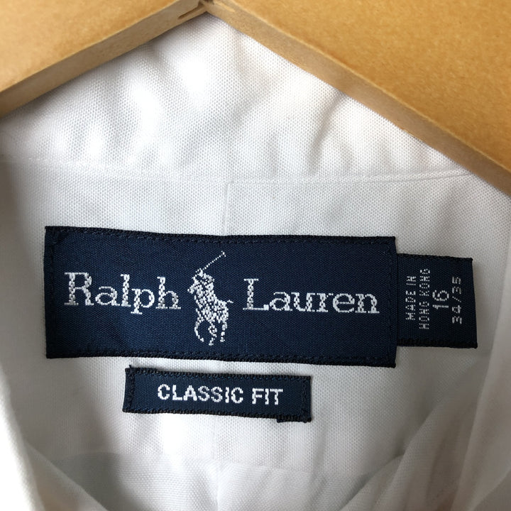 Ralph Lauren Classic Fit Long Sleeve Button Down Shirt, Men's Size L cotton white type Vintage Second Hand