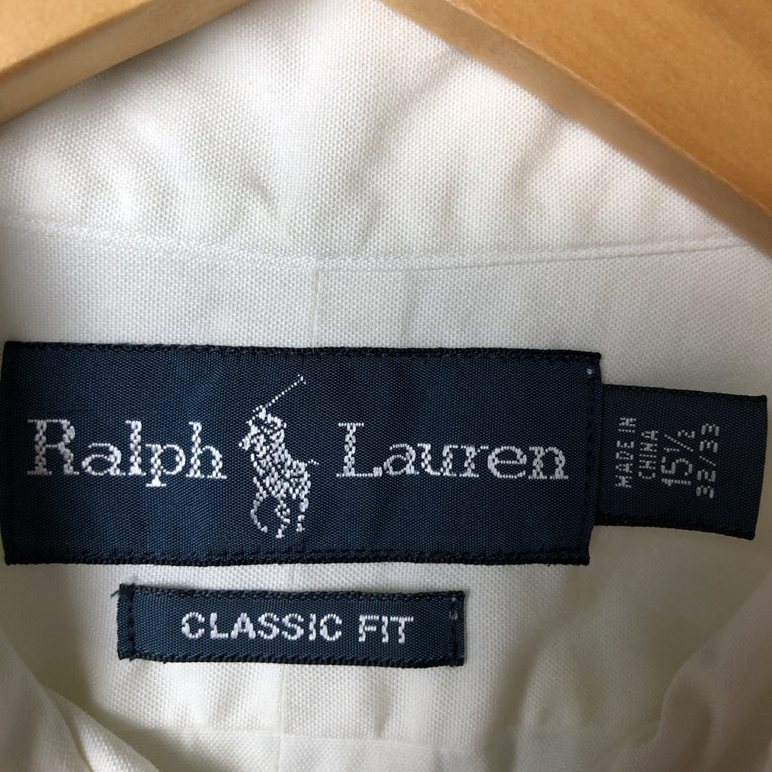 Ralph Lauren Classic Fit long sleeve button down shirt, men's size M cotton white type Vintage Second Hand