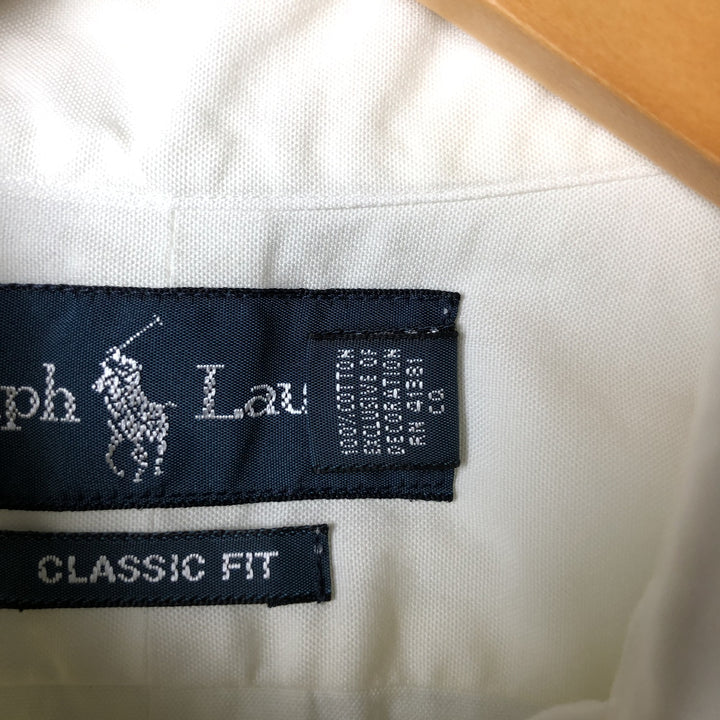 Ralph Lauren Classic Fit long sleeve button down shirt, men's size M cotton white type Vintage Second Hand