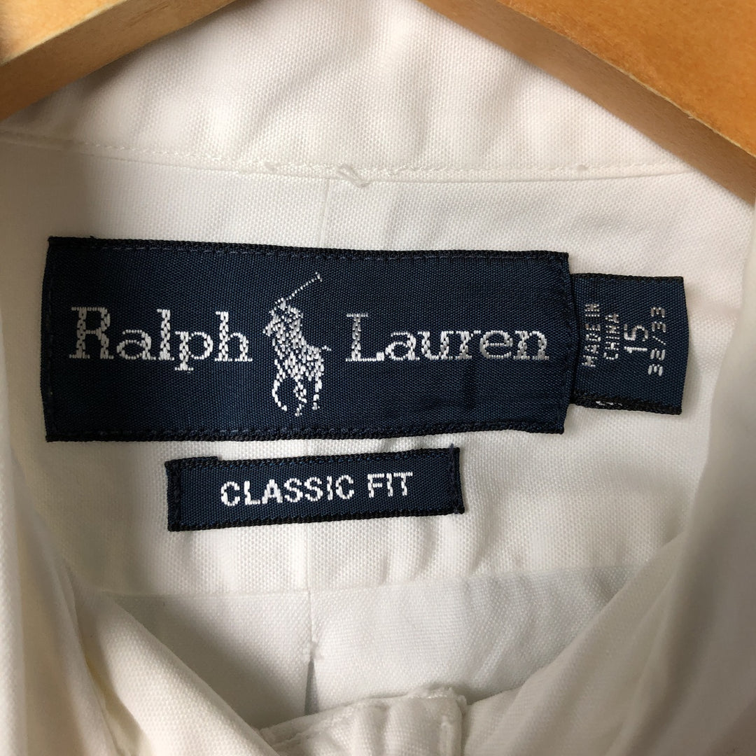 Ralph Lauren Classic Fit long sleeve button down shirt, men's size M cotton white type Vintage Second Hand