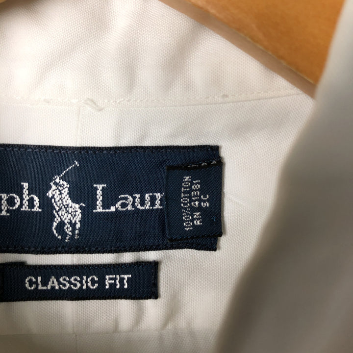 Ralph Lauren Classic Fit long sleeve button down shirt, men's size M cotton white type Vintage Second Hand