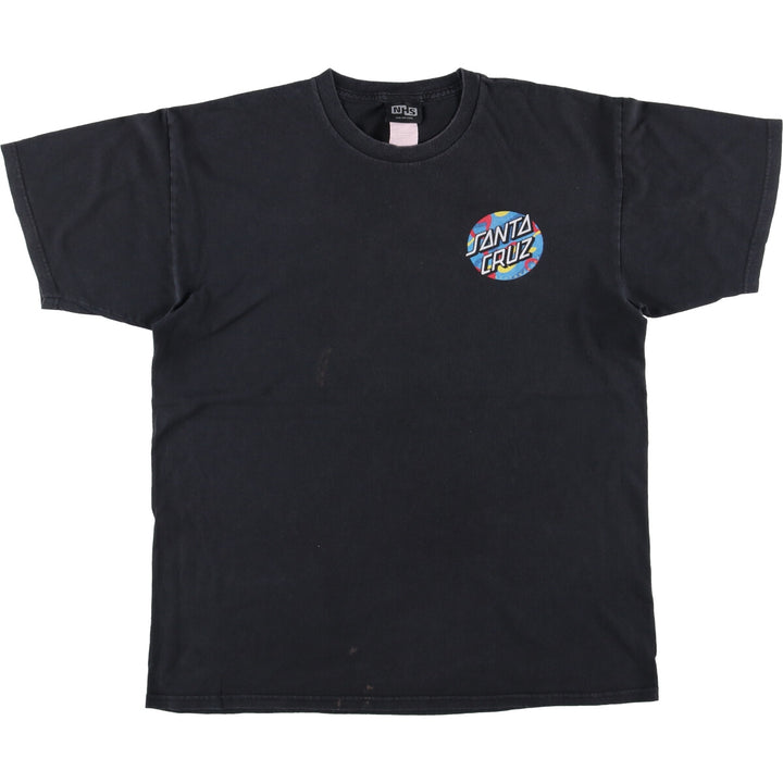 NHS SANTA CRUZ Santa Cruz Surf Skate T-shirt, Men's Size L cotton black type Vintage Second Hand