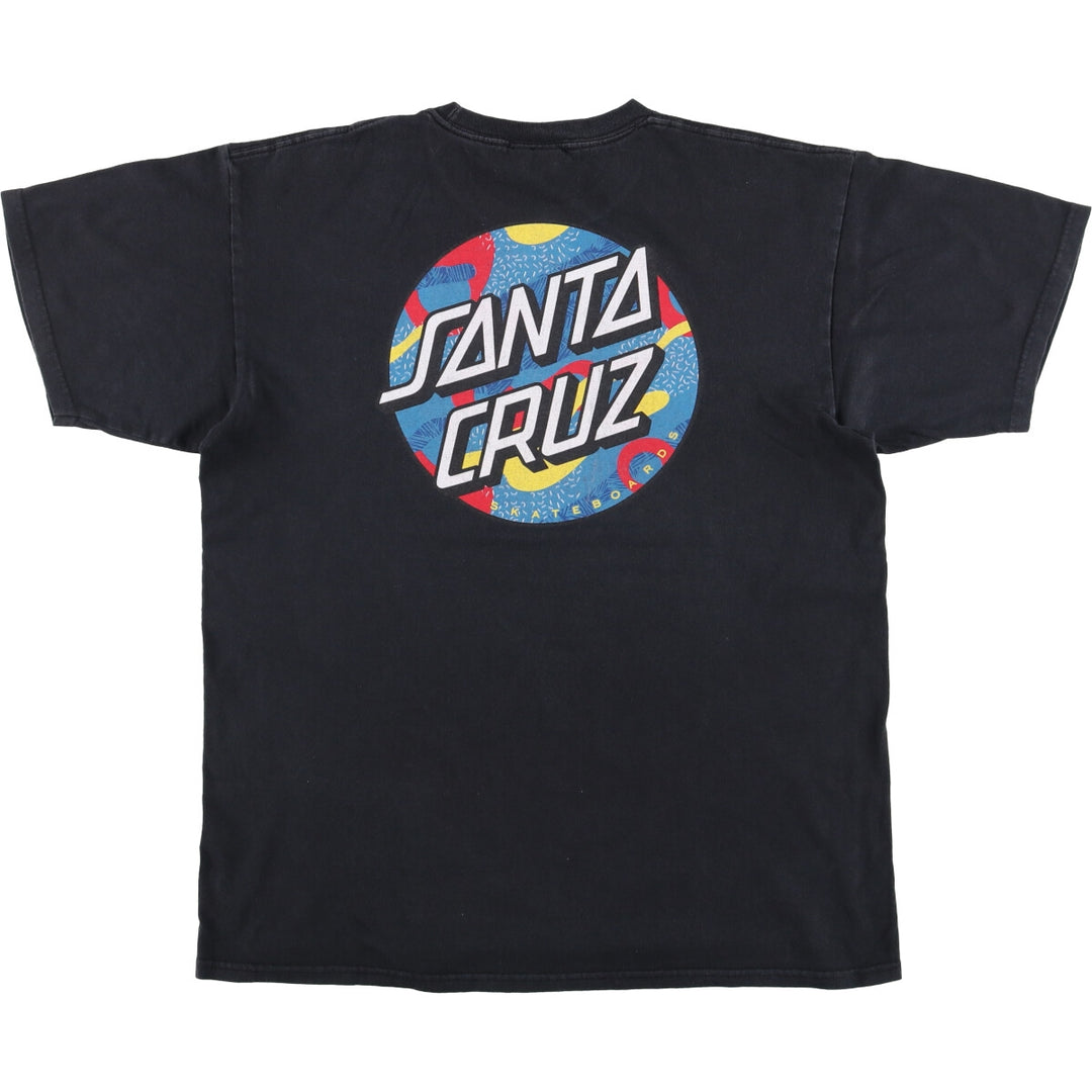 NHS SANTA CRUZ Santa Cruz Surf Skate T-shirt, Men's Size L cotton black type Vintage Second Hand