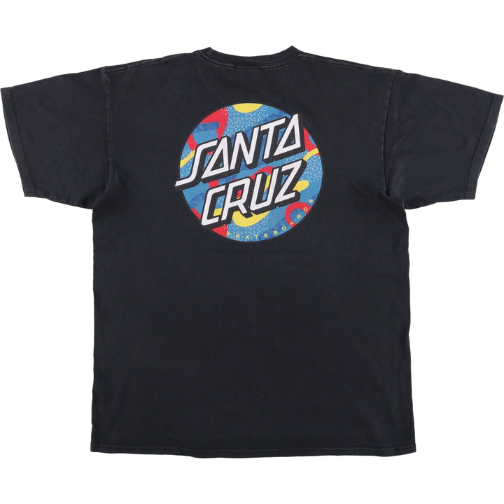 NHS SANTA CRUZ Santa Cruz Surf Skate T-shirt, Men's Size L cotton black type Vintage Second Hand