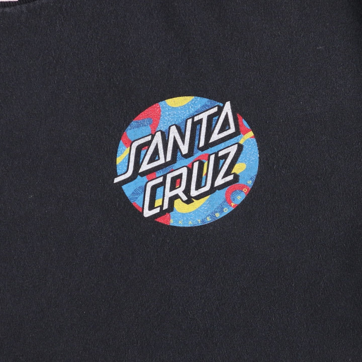 NHS SANTA CRUZ Santa Cruz Surf Skate T-shirt, Men's Size L cotton black type Vintage Second Hand