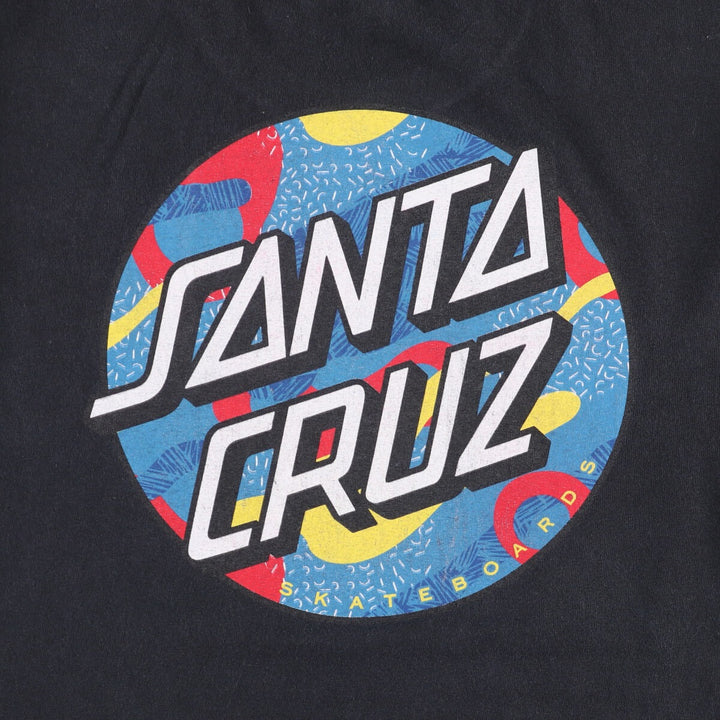 NHS SANTA CRUZ Santa Cruz Surf Skate T-shirt, Men's Size L cotton black type Vintage Second Hand
