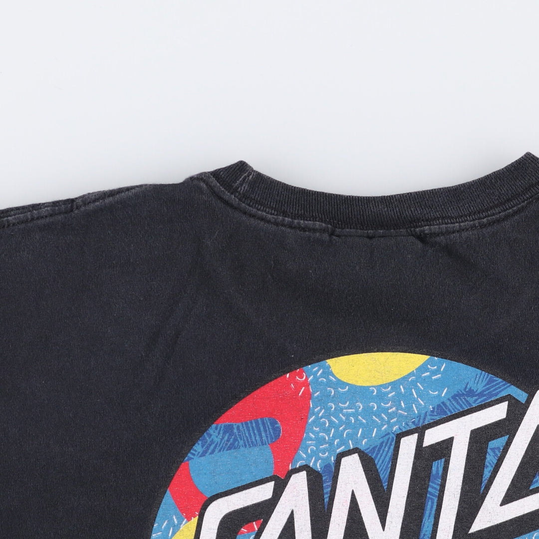 NHS SANTA CRUZ Santa Cruz Surf Skate T-shirt, Men's Size L cotton black type Vintage Second Hand