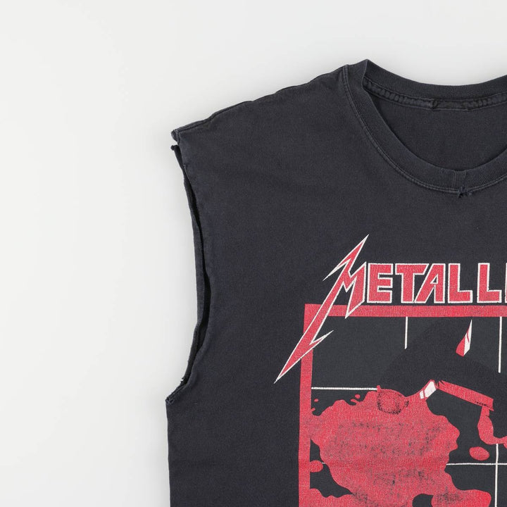 Metallica Cut-Off Band T-Shirt, Men's Size Medium unclear black type Vintage Second Hand