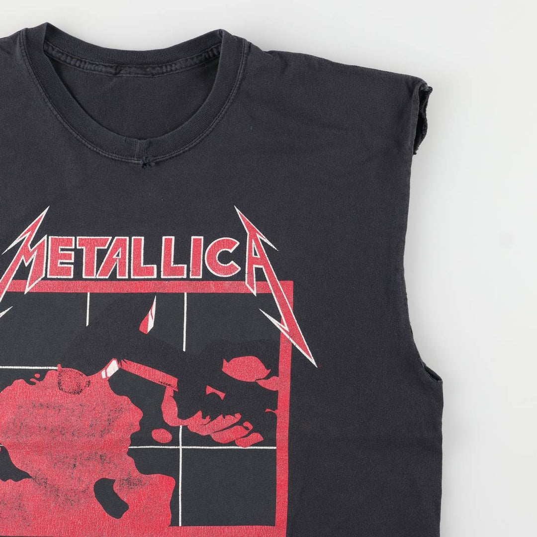 Metallica Cut-Off Band T-Shirt, Men's Size Medium unclear black type Vintage Second Hand