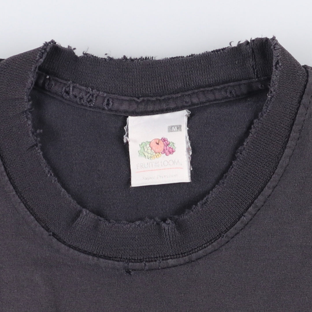 Fruit of the Loom System of a Down band T-shirt, men's size M cotton black type Vintage Second Hand