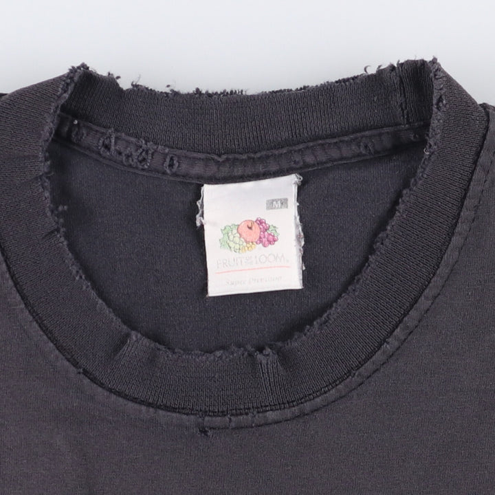 Fruit of the Loom System of a Down band T-shirt, men's size M cotton black type Vintage Second Hand