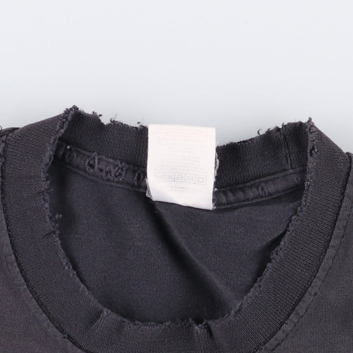 Fruit of the Loom System of a Down band T-shirt, men's size M cotton black type Vintage Second Hand