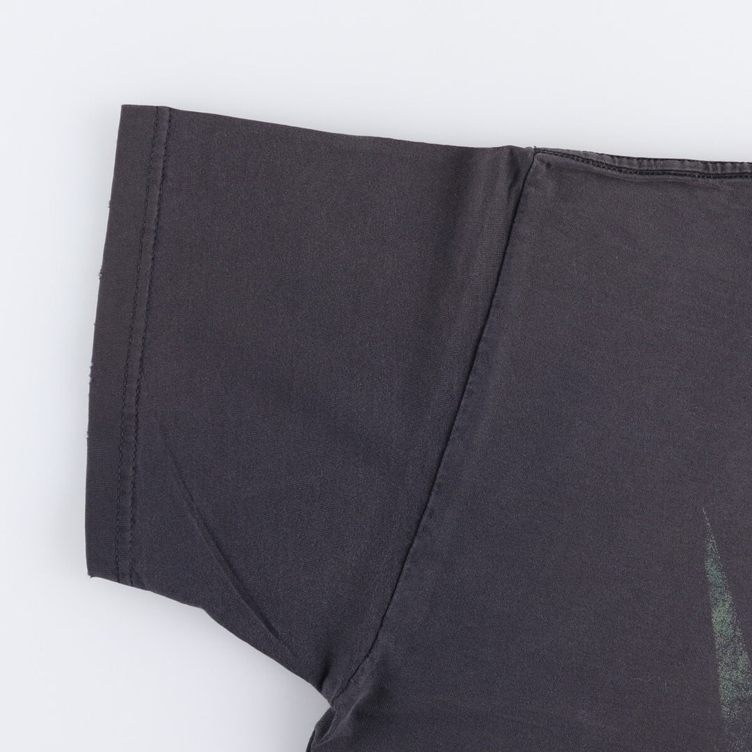 Fruit of the Loom System of a Down band T-shirt, men's size M cotton black type Vintage Second Hand