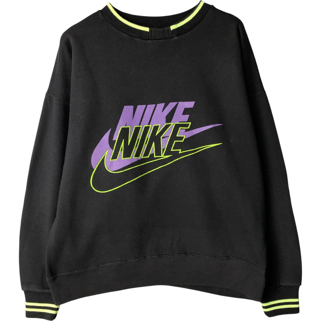 Vintage 1980'S Nike Navy Tag Logo Sweatshirt, Men's Size L cotton black type Vintage Second Hand