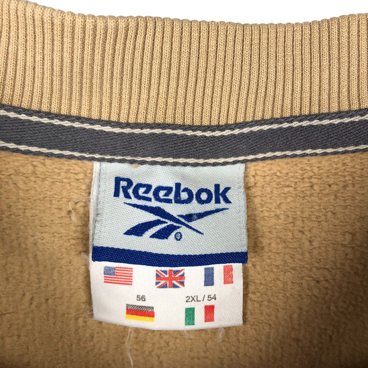 2000'S Reebok logo sweatshirt, men's size XL unclear Khaki type beige Vintage Second Hand