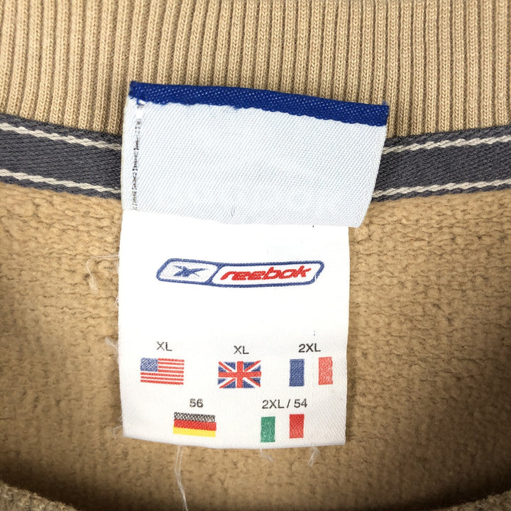2000'S Reebok logo sweatshirt, men's size XL unclear Khaki type beige Vintage Second Hand