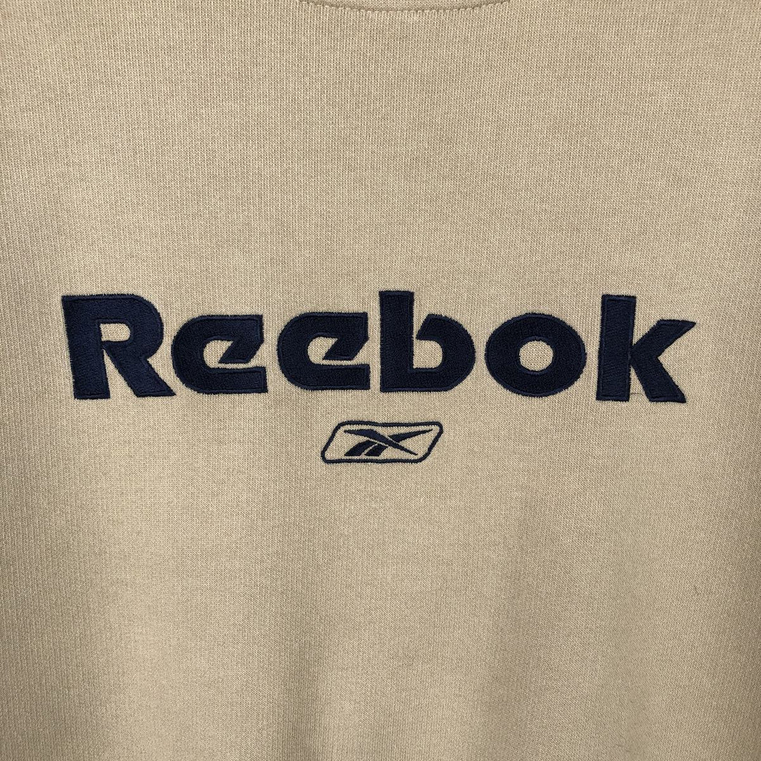 2000'S Reebok logo sweatshirt, men's size XL unclear Khaki type beige Vintage Second Hand