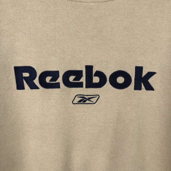 2000'S Reebok logo sweatshirt, men's size XL unclear Khaki type beige Vintage Second Hand