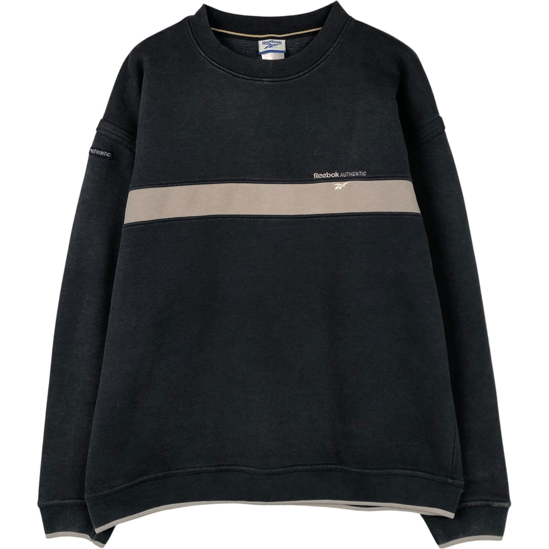 2000'S Reebok logo sweatshirt, men's size L cotton black type Vintage Second Hand