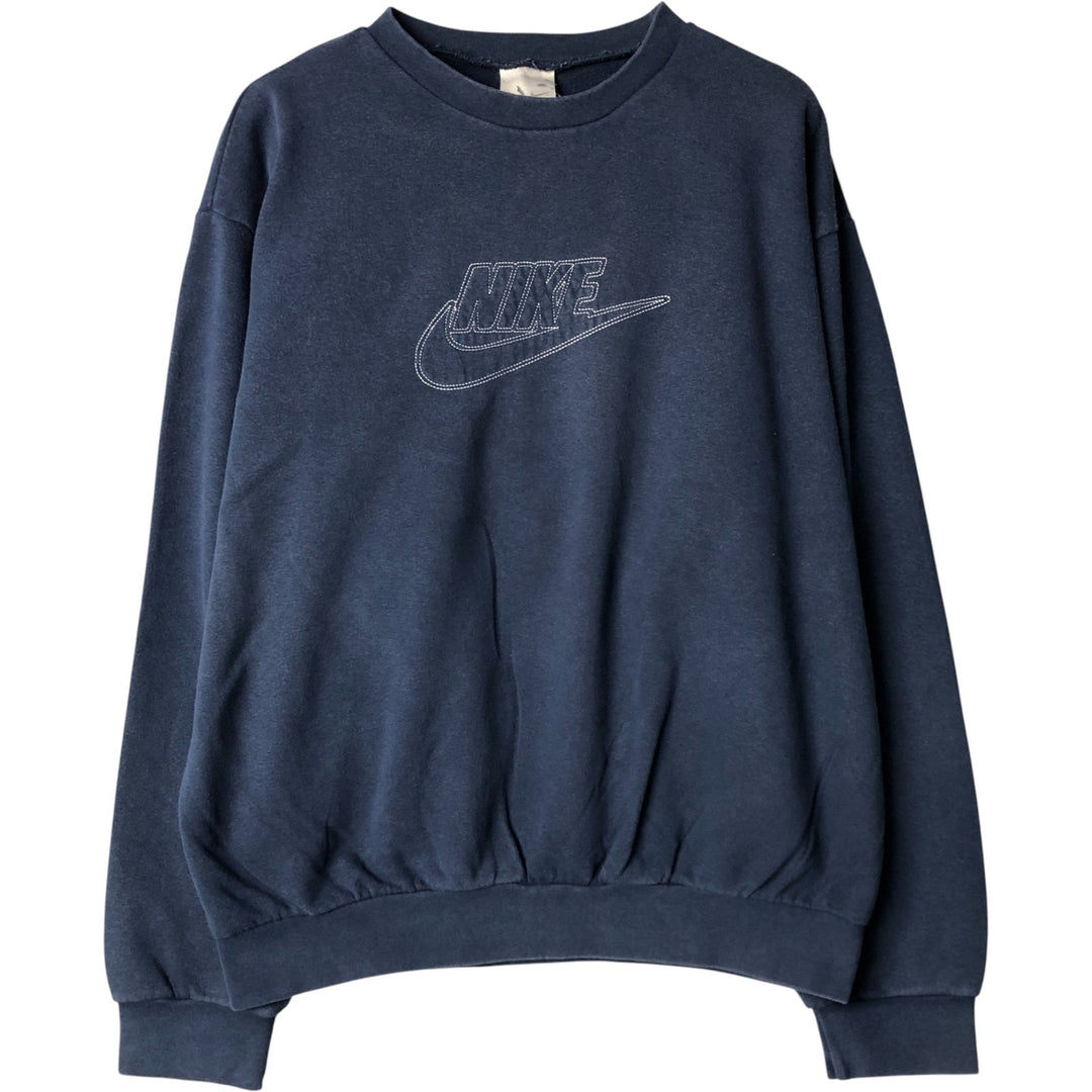 00'S Nike Logo Sweatshirt Trainer Men's M cotton navy blue type Vintage Second Hand