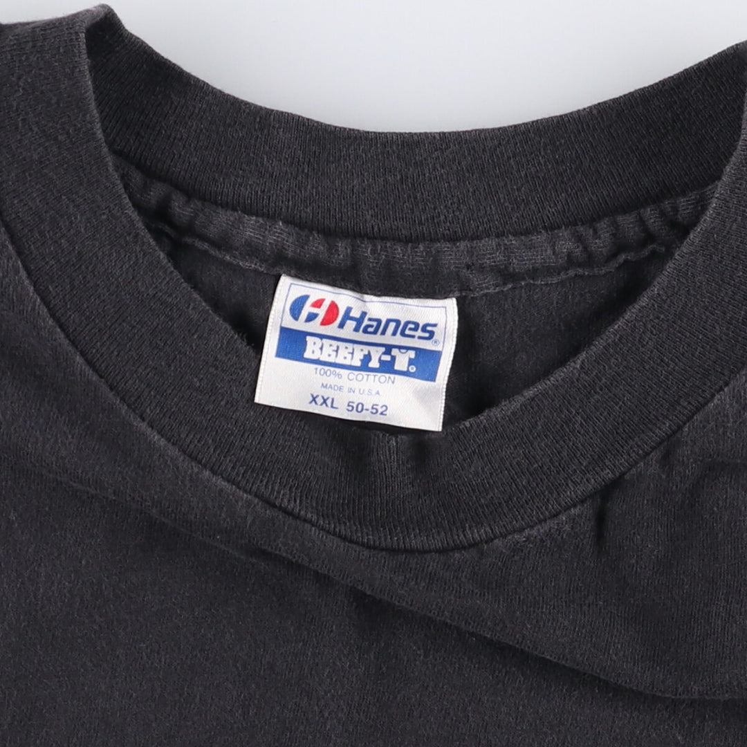 Hanes BEEFY-T Blue Tag Eagle Pattern Motorcycle T-Shirt, Made in USA, Men's XXL cotton black type Vintage Second Hand