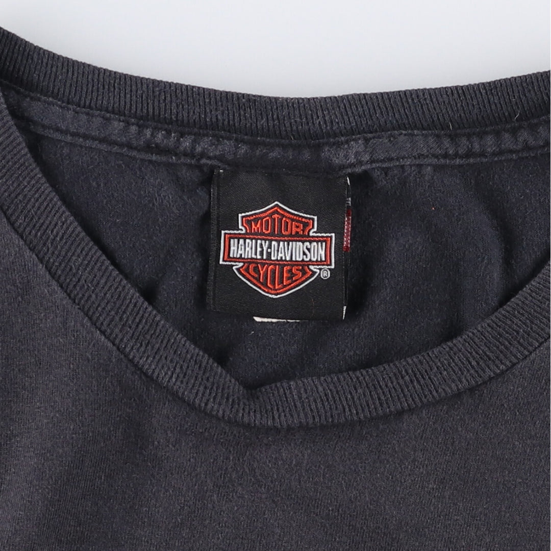 Harley-Davidson Fire Pattern Motorcycle Bike T-Shirt Men's XXL cotton Charcoal Vintage Second Hand