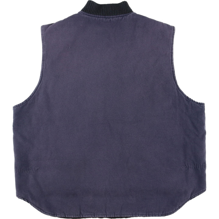 90'S Tri-Mountain Padded Advertising Duck Vest, Men's XL cotton navy blue type Vintage Second Hand