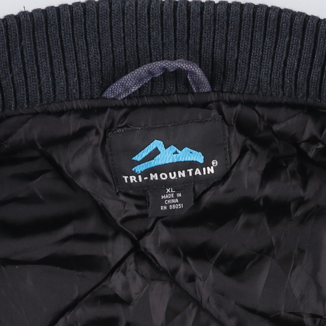 90'S Tri-Mountain Padded Advertising Duck Vest, Men's XL cotton navy blue type Vintage Second Hand