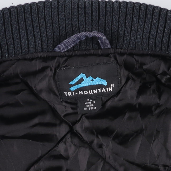 90'S Tri-Mountain Padded Advertising Duck Vest, Men's XL cotton navy blue type Vintage Second Hand