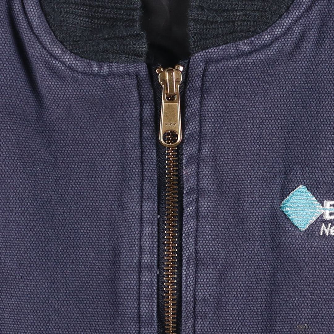 90'S Tri-Mountain Padded Advertising Duck Vest, Men's XL cotton navy blue type Vintage Second Hand