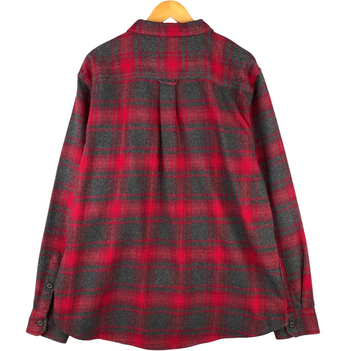 ORVIS Ombre Check Long Sleeve Flannel Check Shirt, Men's XL cotton red type Vintage Second Hand
