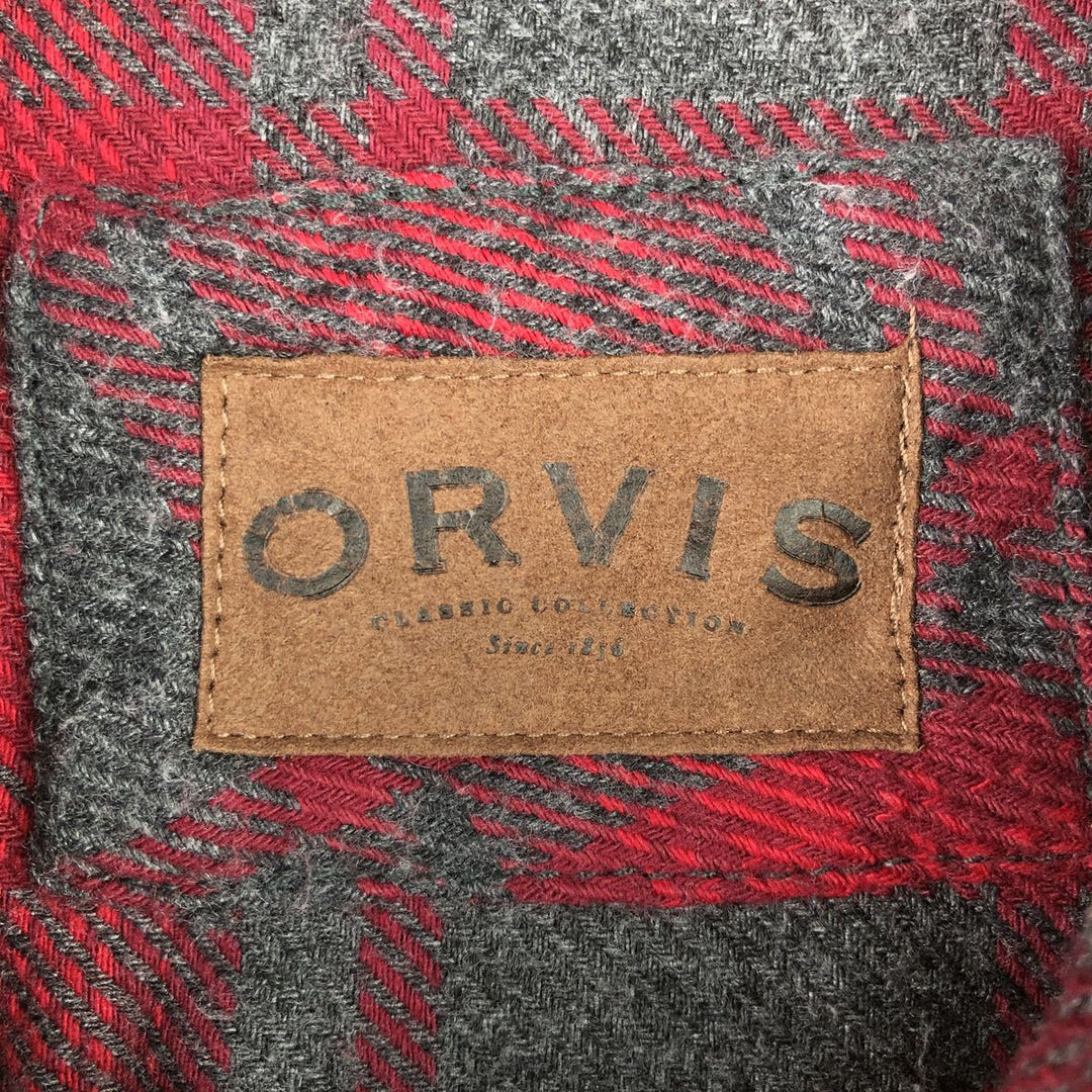 ORVIS Ombre Check Long Sleeve Flannel Check Shirt, Men's XL cotton red type Vintage Second Hand