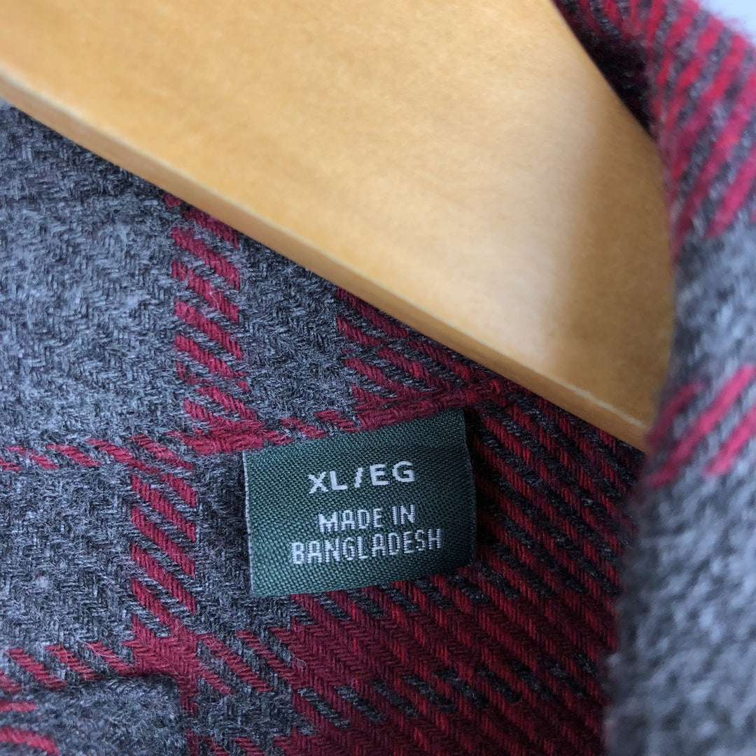 ORVIS Ombre Check Long Sleeve Flannel Check Shirt, Men's XL cotton red type Vintage Second Hand