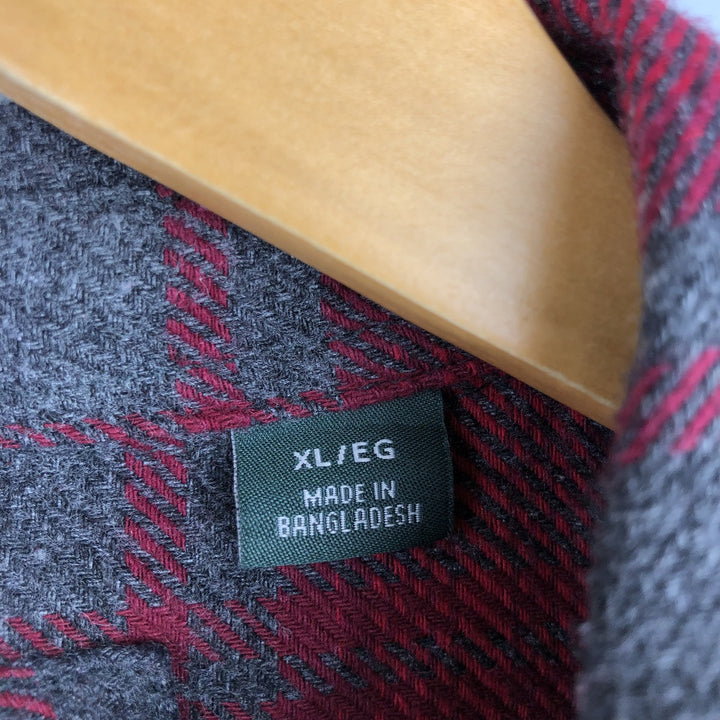 ORVIS Ombre Check Long Sleeve Flannel Check Shirt, Men's XL cotton red type Vintage Second Hand