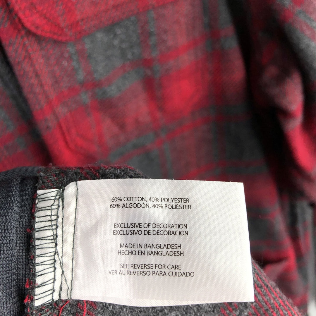 ORVIS Ombre Check Long Sleeve Flannel Check Shirt, Men's XL cotton red type Vintage Second Hand