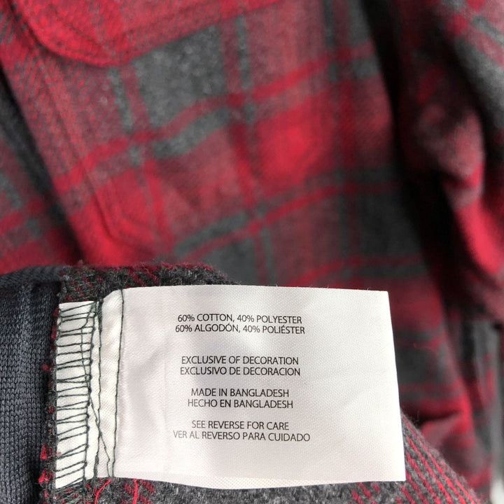 ORVIS Ombre Check Long Sleeve Flannel Check Shirt, Men's XL cotton red type Vintage Second Hand